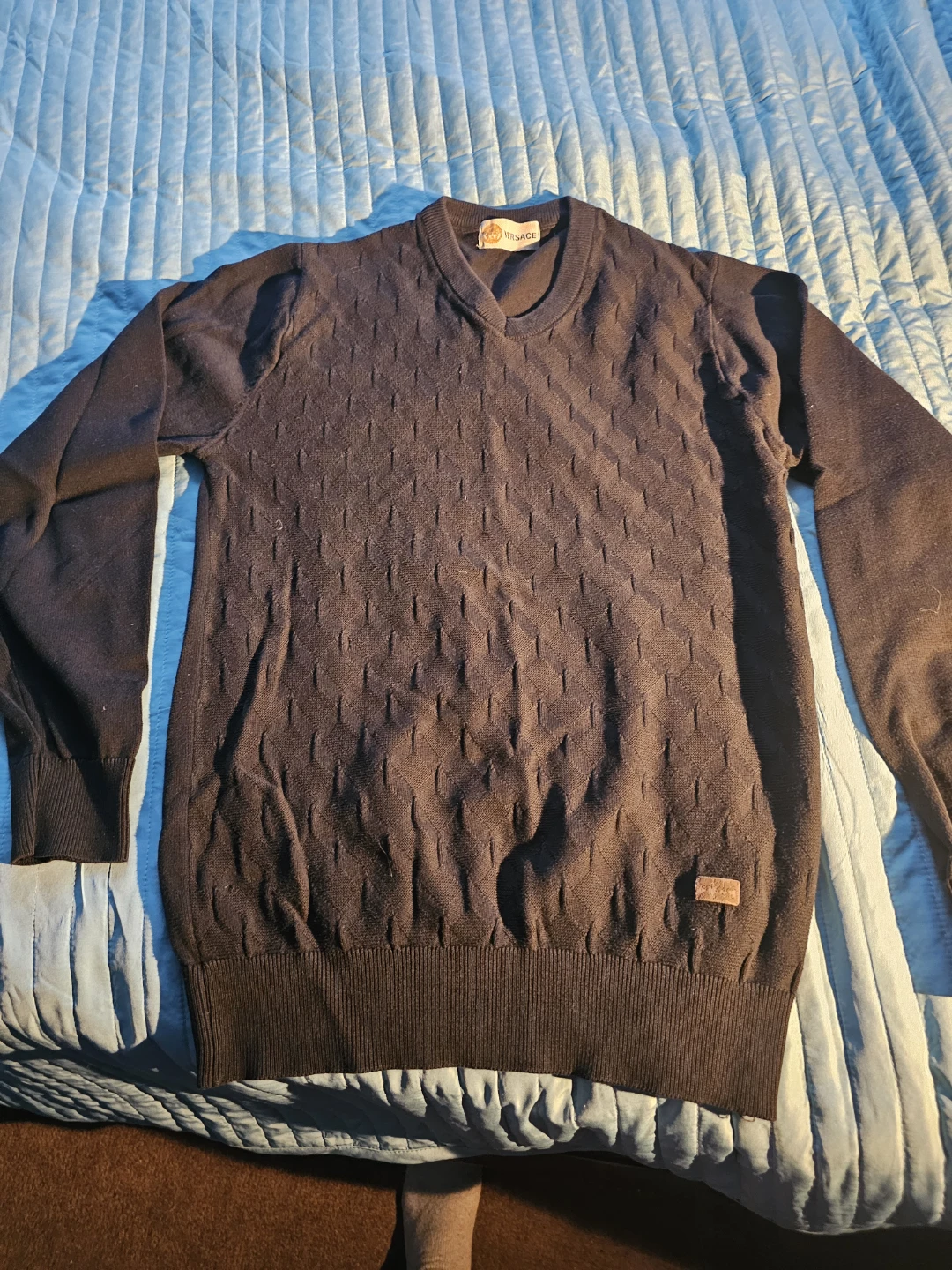 Versace Black V-Neck Sweater - photo 2