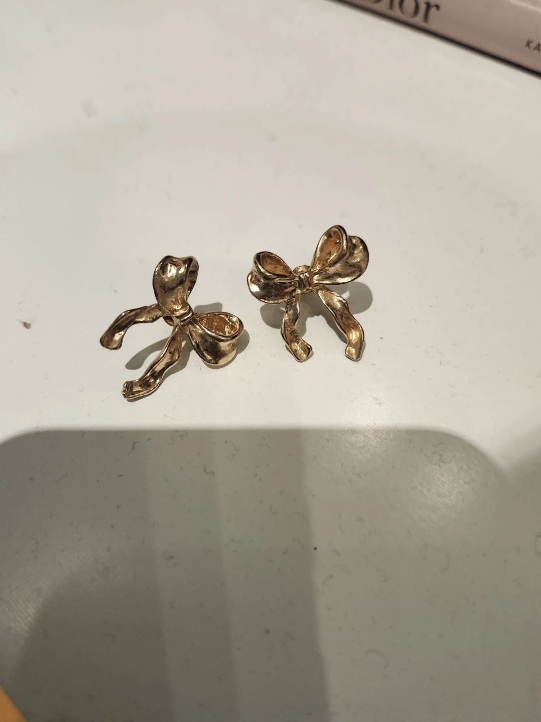 Gold Tone Bow Earrings