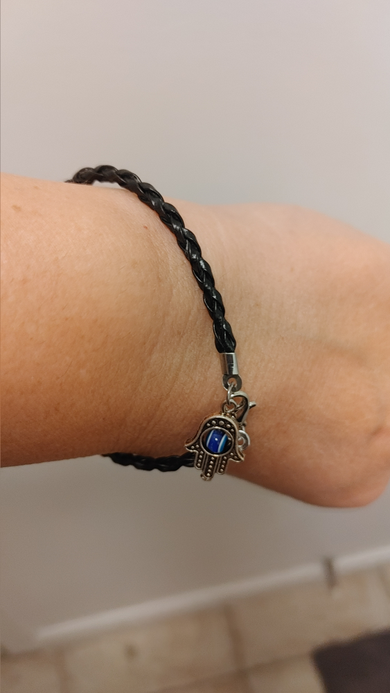 Handmade Braided Bracelet with Hamsa Charm - photo 5