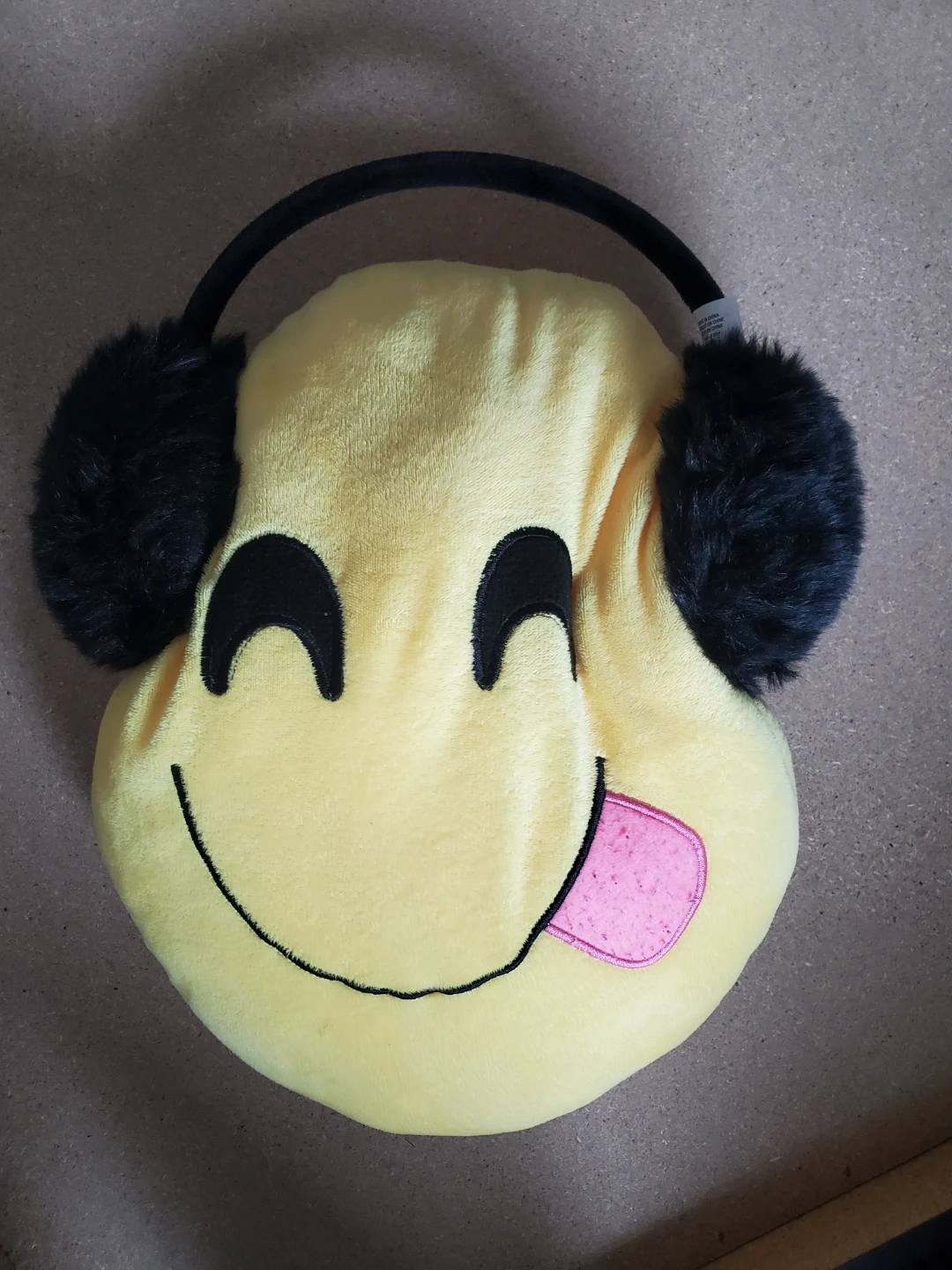Black Plush Earmuffs with Earphone Design - photo 2