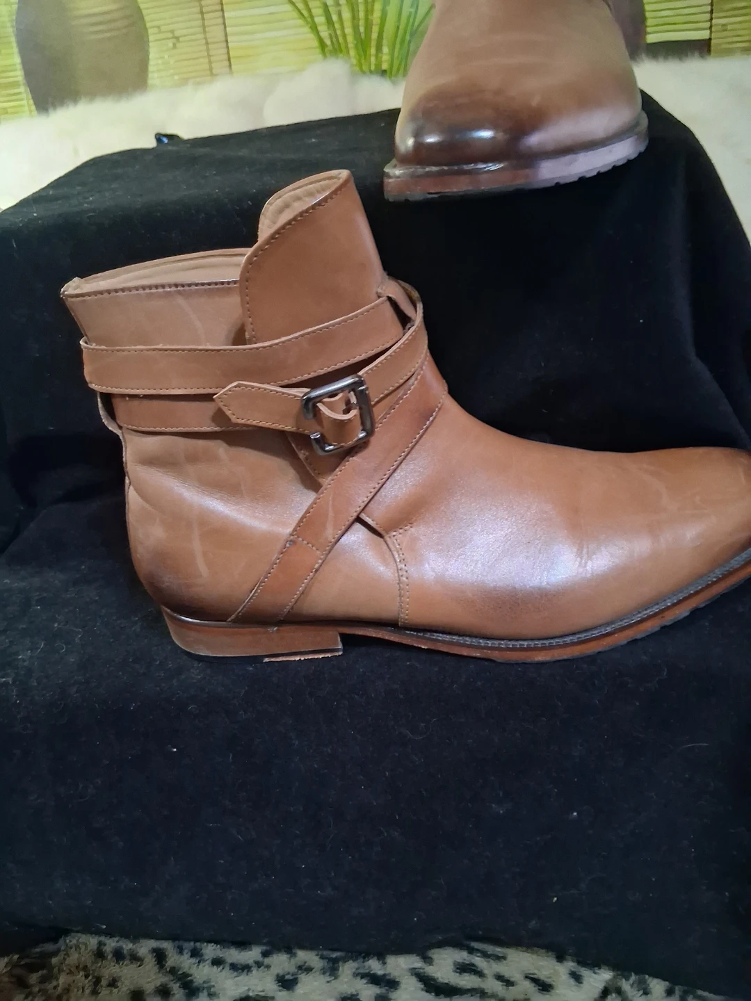 Leather Ankle Boots with Buckle Straps - photo 4