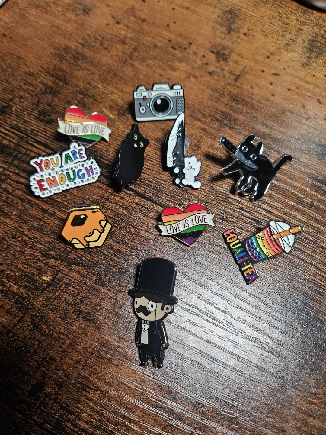 Various pins