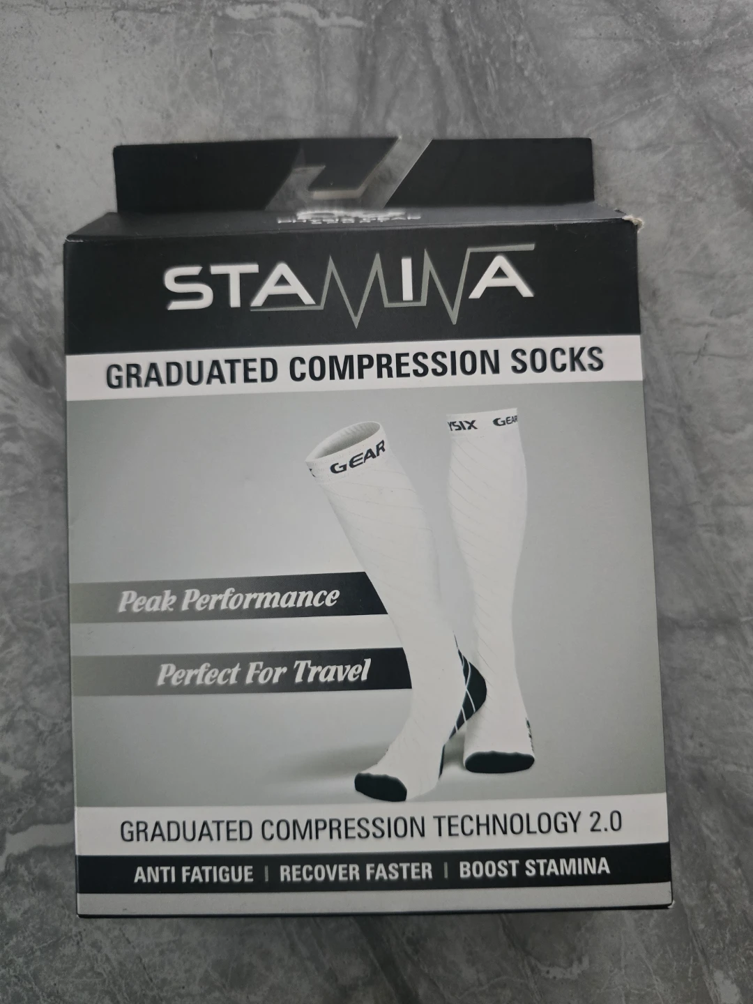 Small/Med-Physix Gear Stamina Socks, Compression, White