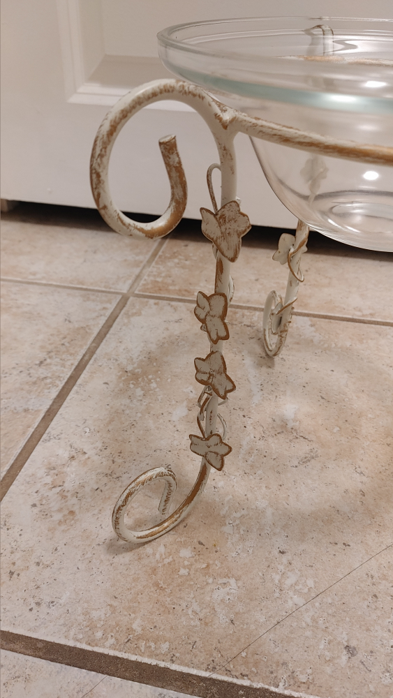Glass Bowl with Metal Stand - photo 3