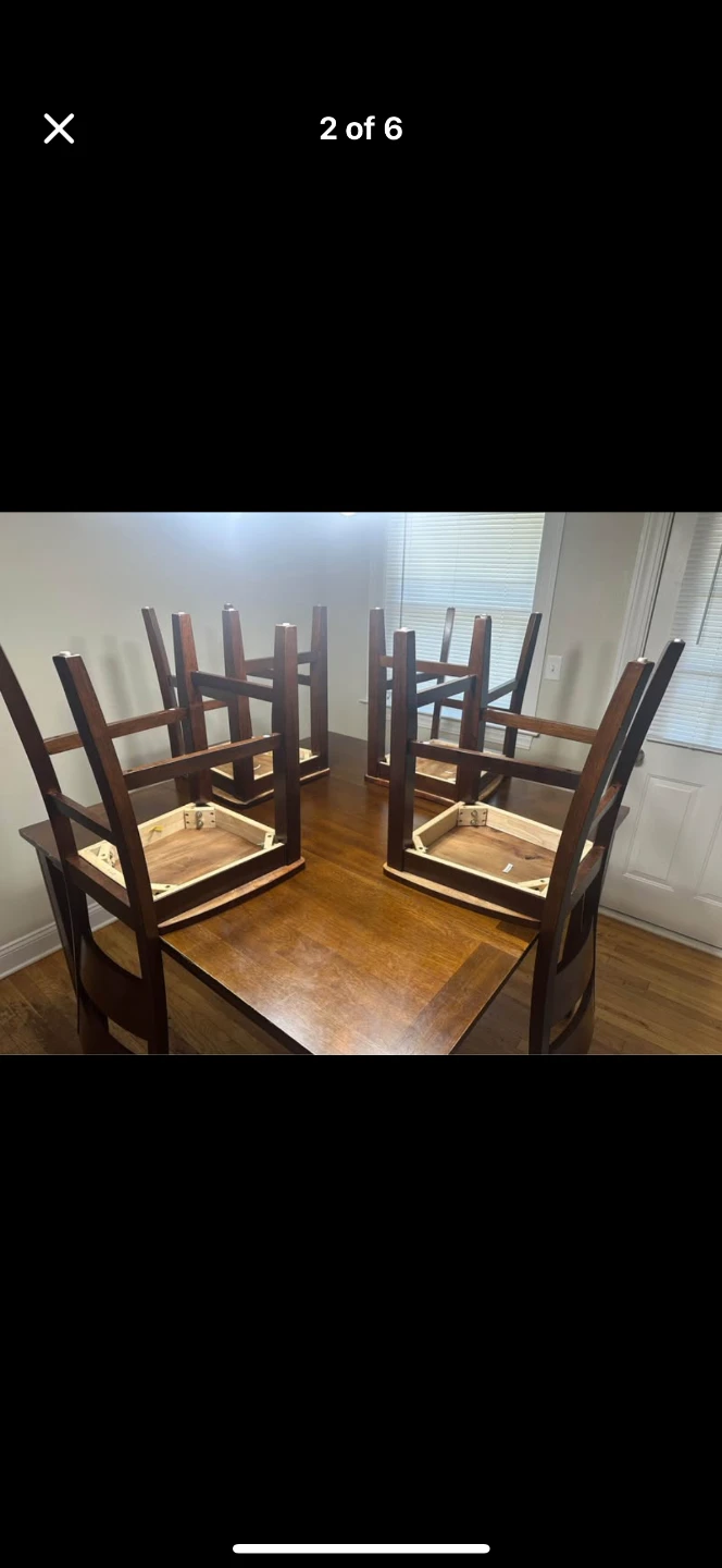 Counter Height Wooden Dining Table with 4 Chairs - photo 2