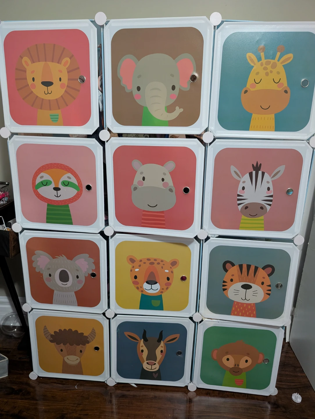 Kids' Animal Print Cube Storage Shelf