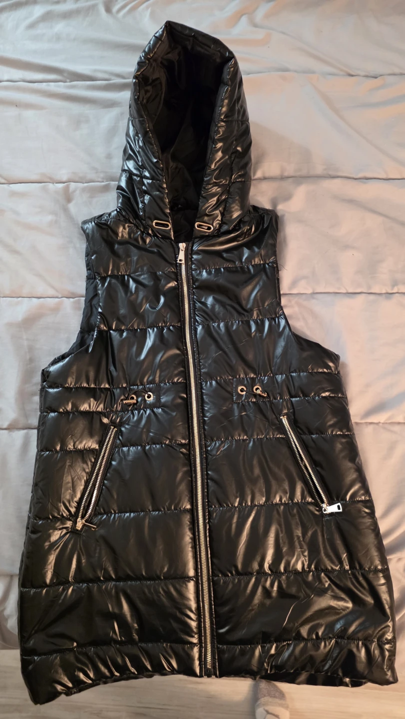 Black Puffer Vest - Size S
