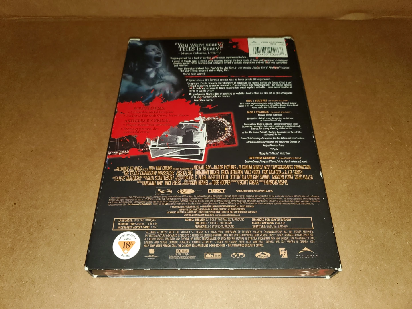 The Texas Chainsaw Massacre DVD w/metal faceplate - photo 2