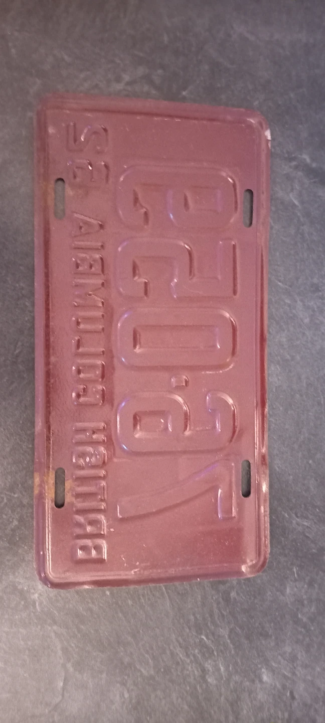 1962 British Columbia License Plate 76-059 - photo 3