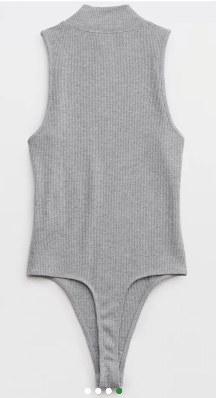 Aerie Ribbed Mock Neck Bodysuit - Size Med - photo 4