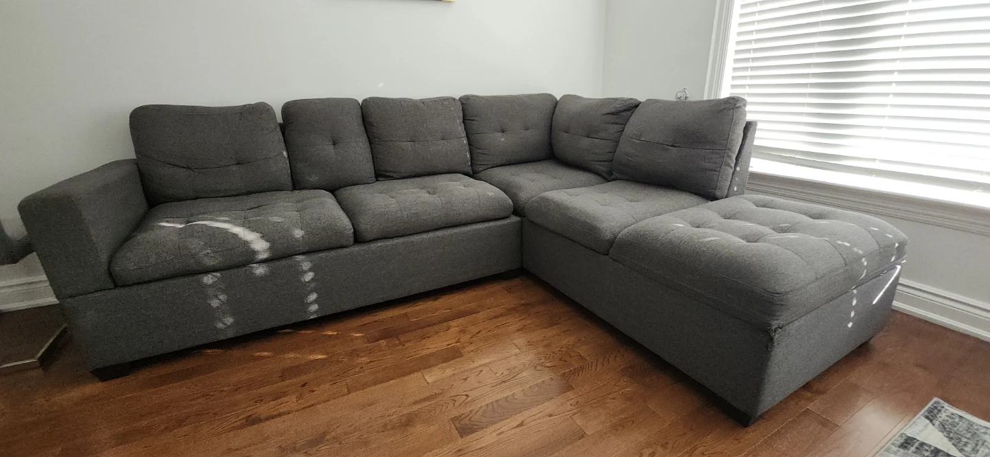 Grey Sectional Sofa (2 piece) with storage