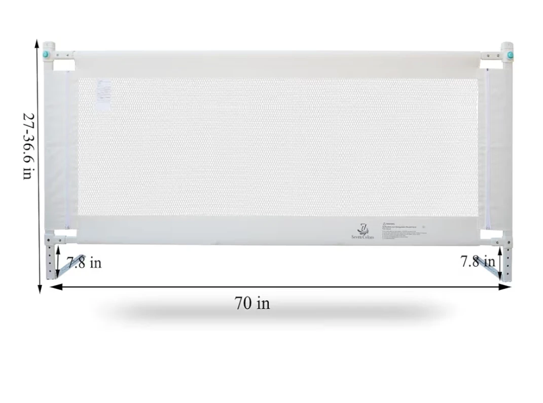 White Bed Rail Guard for Toddler Safety - photo 2