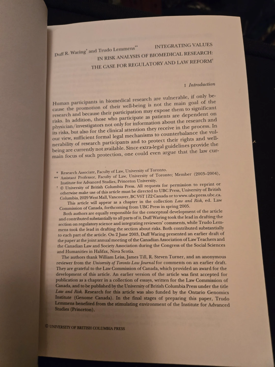 University of Toronto Law Journal Reprint - photo 2