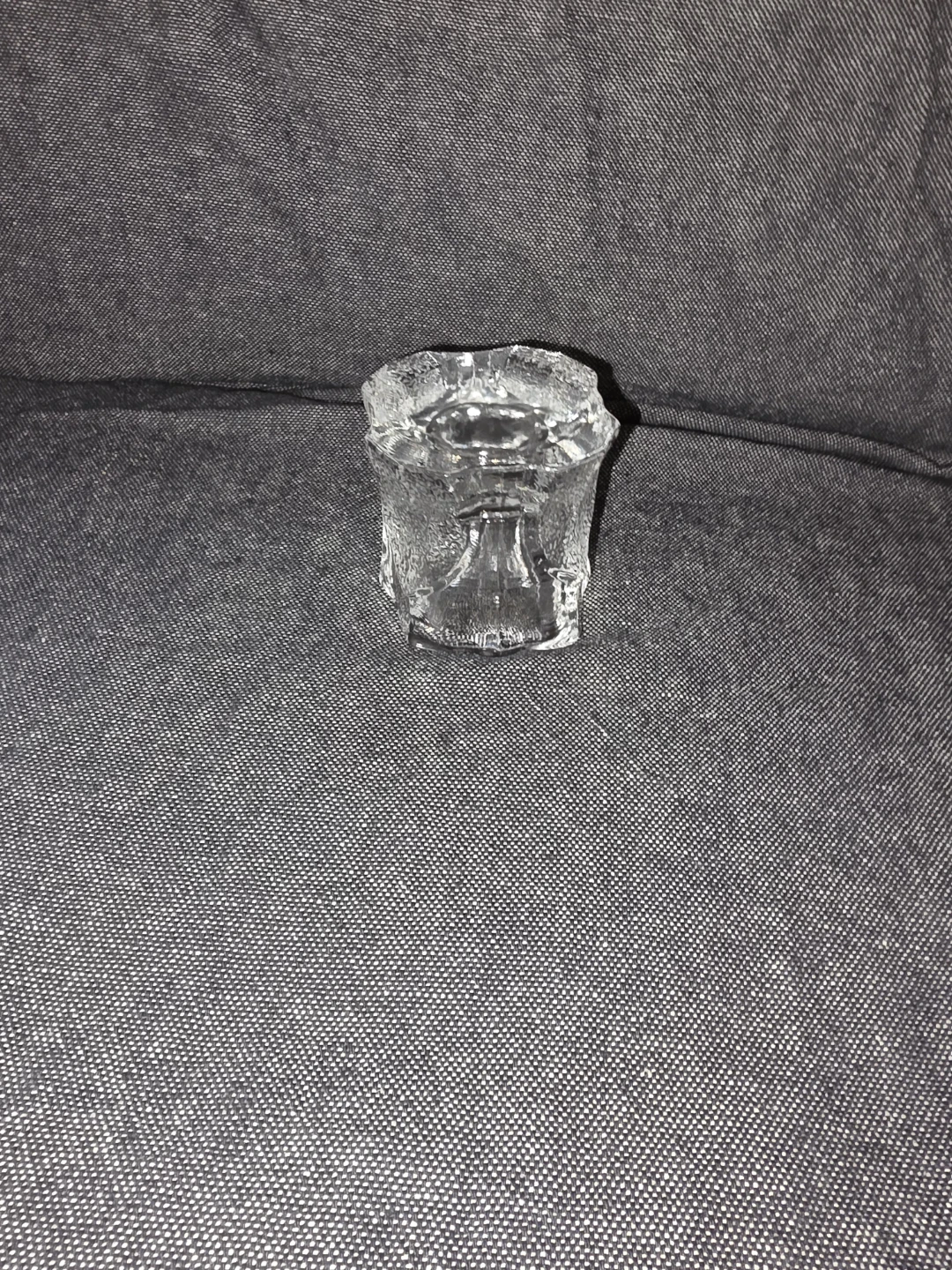 Vintage Orrefors Swedish Petal design small glass candle votifs