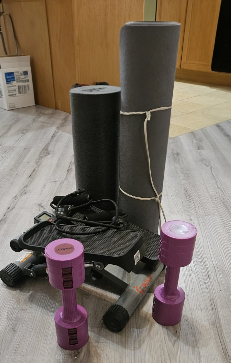 Exercise Equipment Set: Stepper, Dumbbells, Mat, Foam roller - photo 2