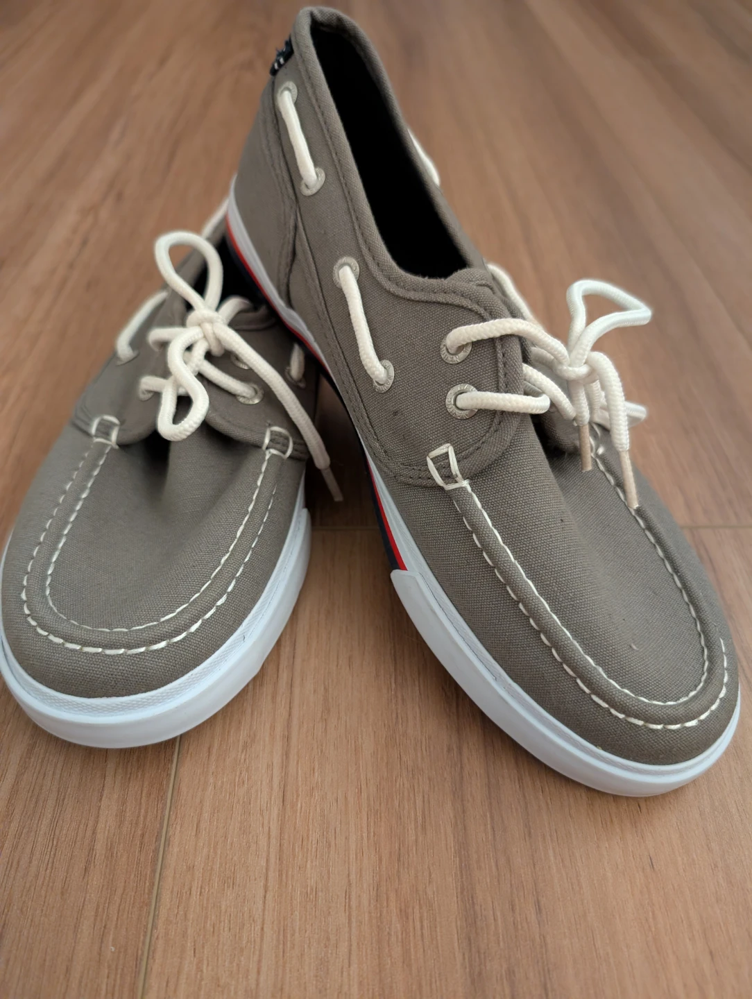 Nautica Grey Canvas Boat Shoes