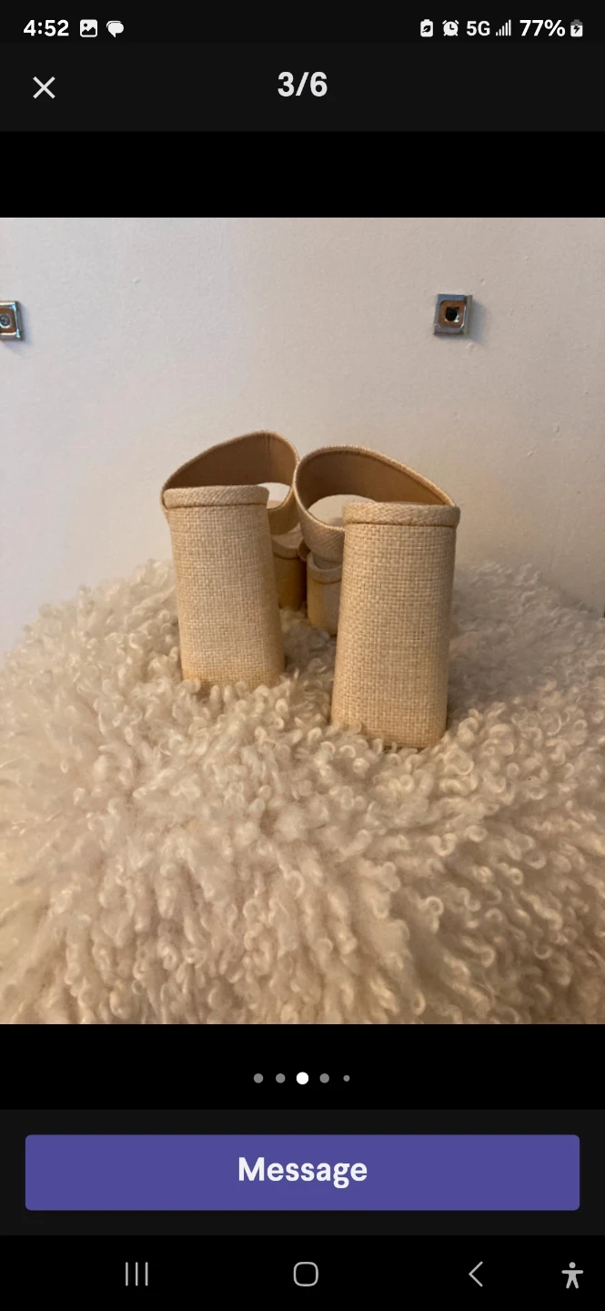 Women's Platform Heels - Tan Straw - photo 3