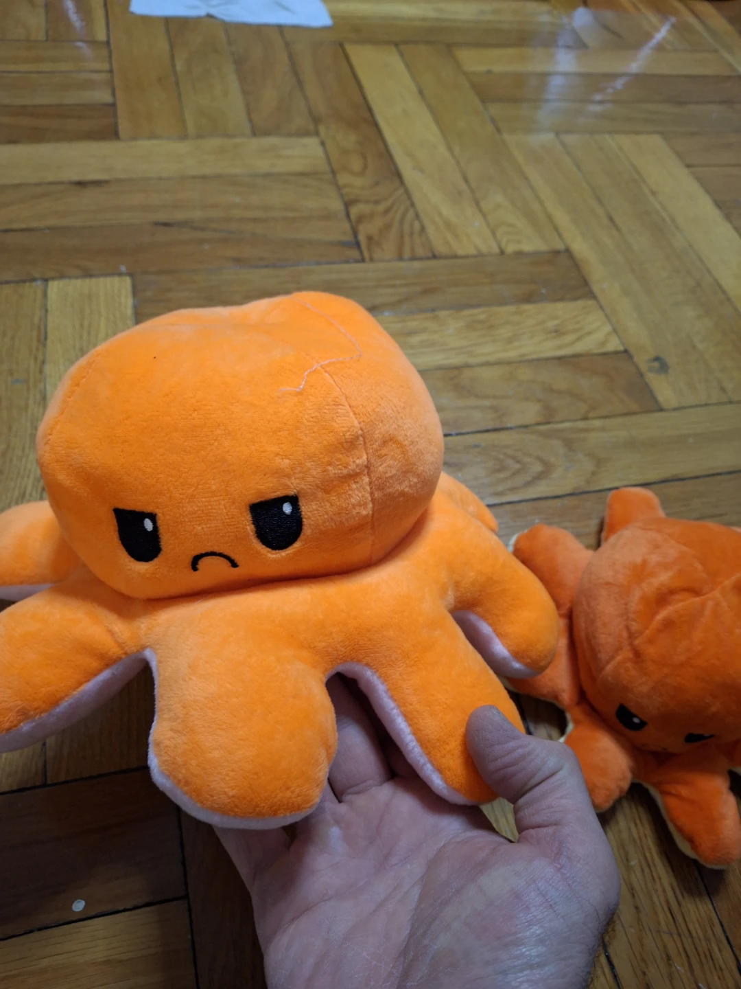 Reversible Octopus Plush Toy - Yellow/Orange & Pink/Blue - photo 3