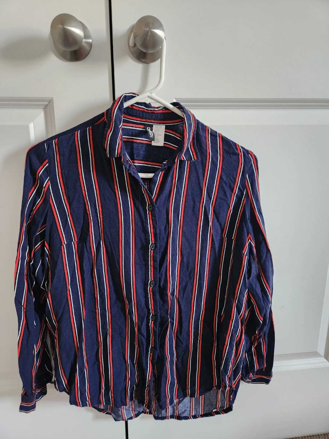 H&M Womens Striped Long Sleeve Button-Up Shirt - photo 2