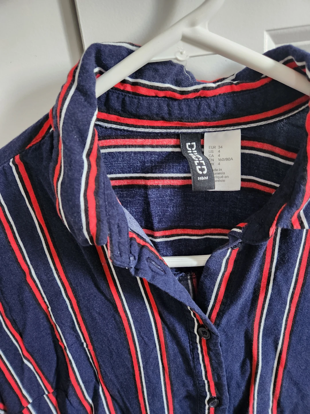 H&M Womens Striped Long Sleeve Button-Up Shirt - photo 3