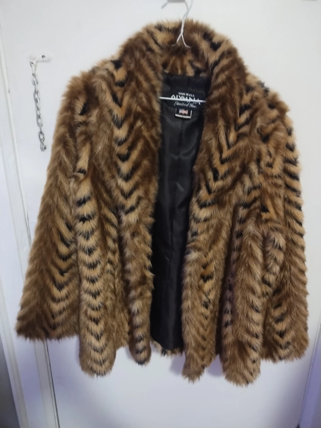 Olympia Faux Fur Animal Print Jacket Large - photo 3