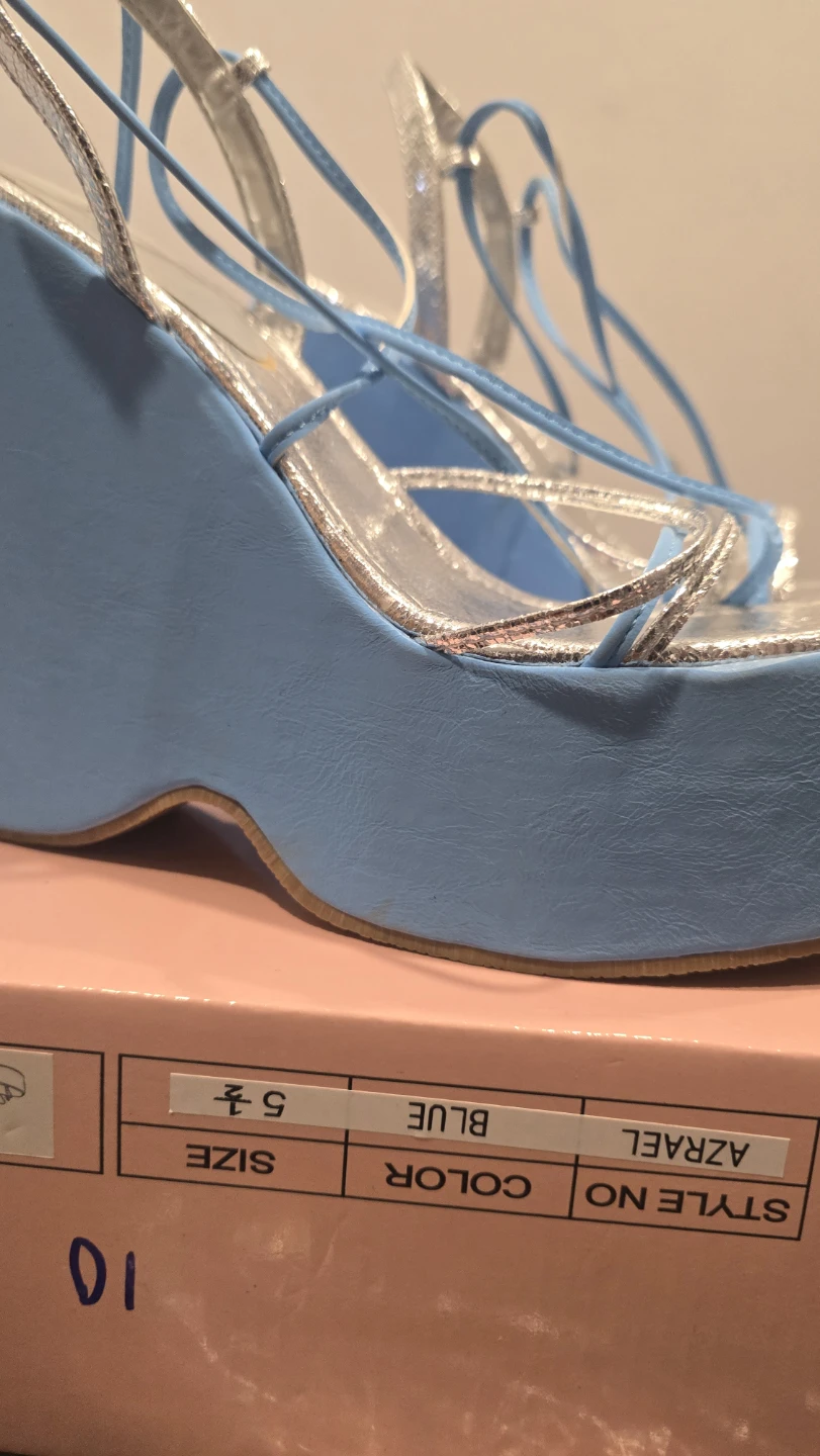 Dolls Kill Azrael Blue Platform Heels - Size 5.5 - photo 3