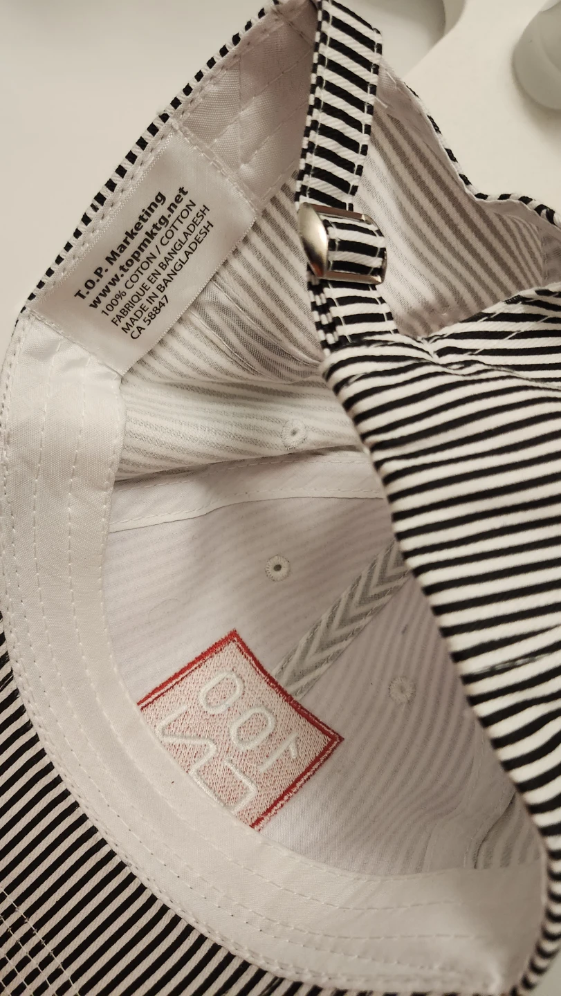 Striped Baseball Cap with Red 100 CN Patch - photo 2
