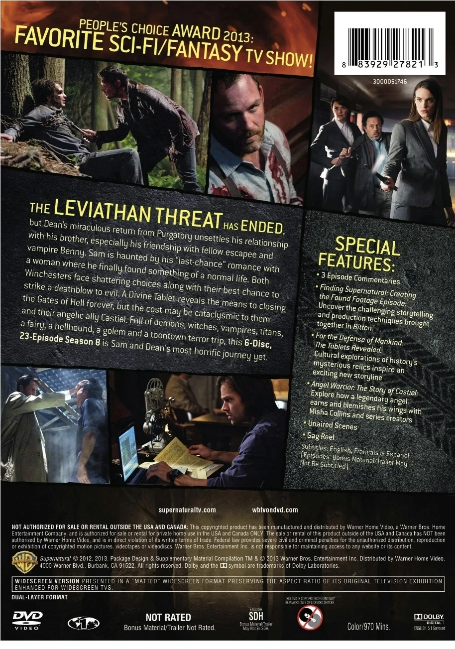 🥕Supernatural: The Complete Eighth Season DVD - photo 5