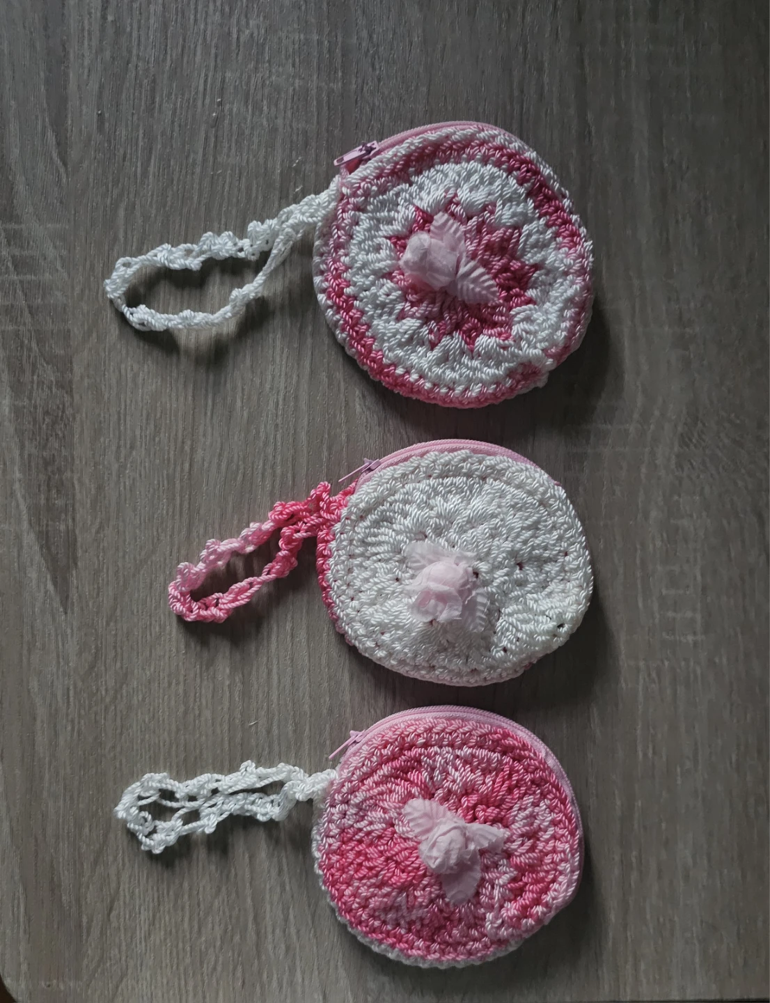 Handmade Crochet Coin Purses with Flower Detail - photo 2