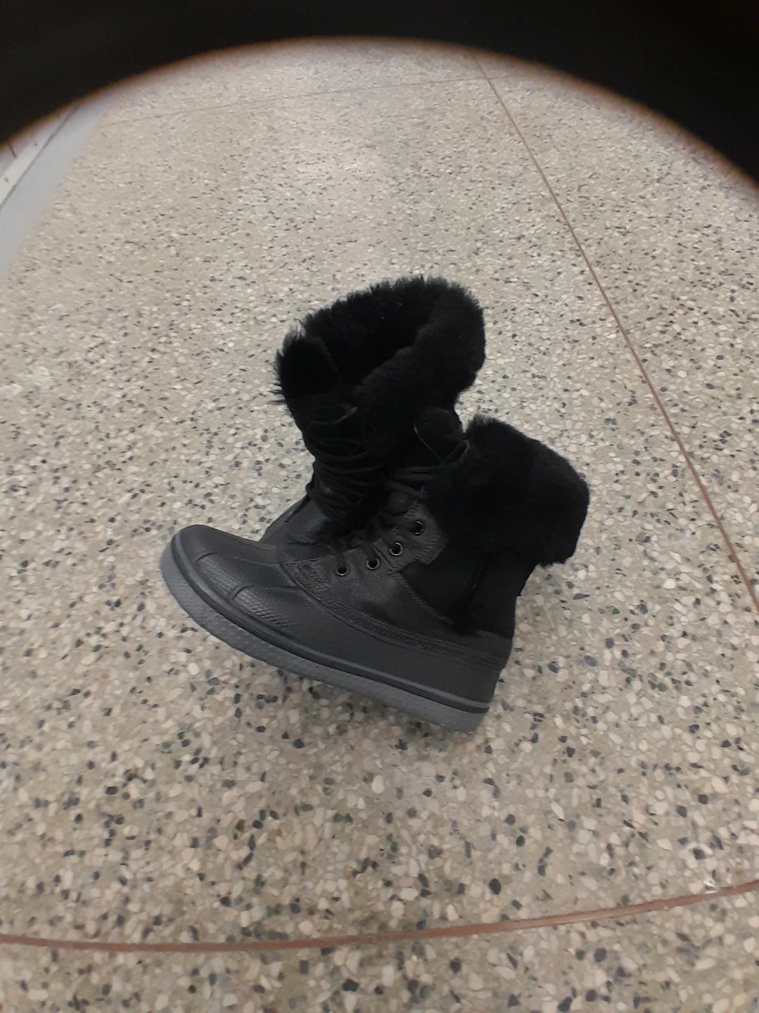 Black Fur Lined Winter Boots Original corc