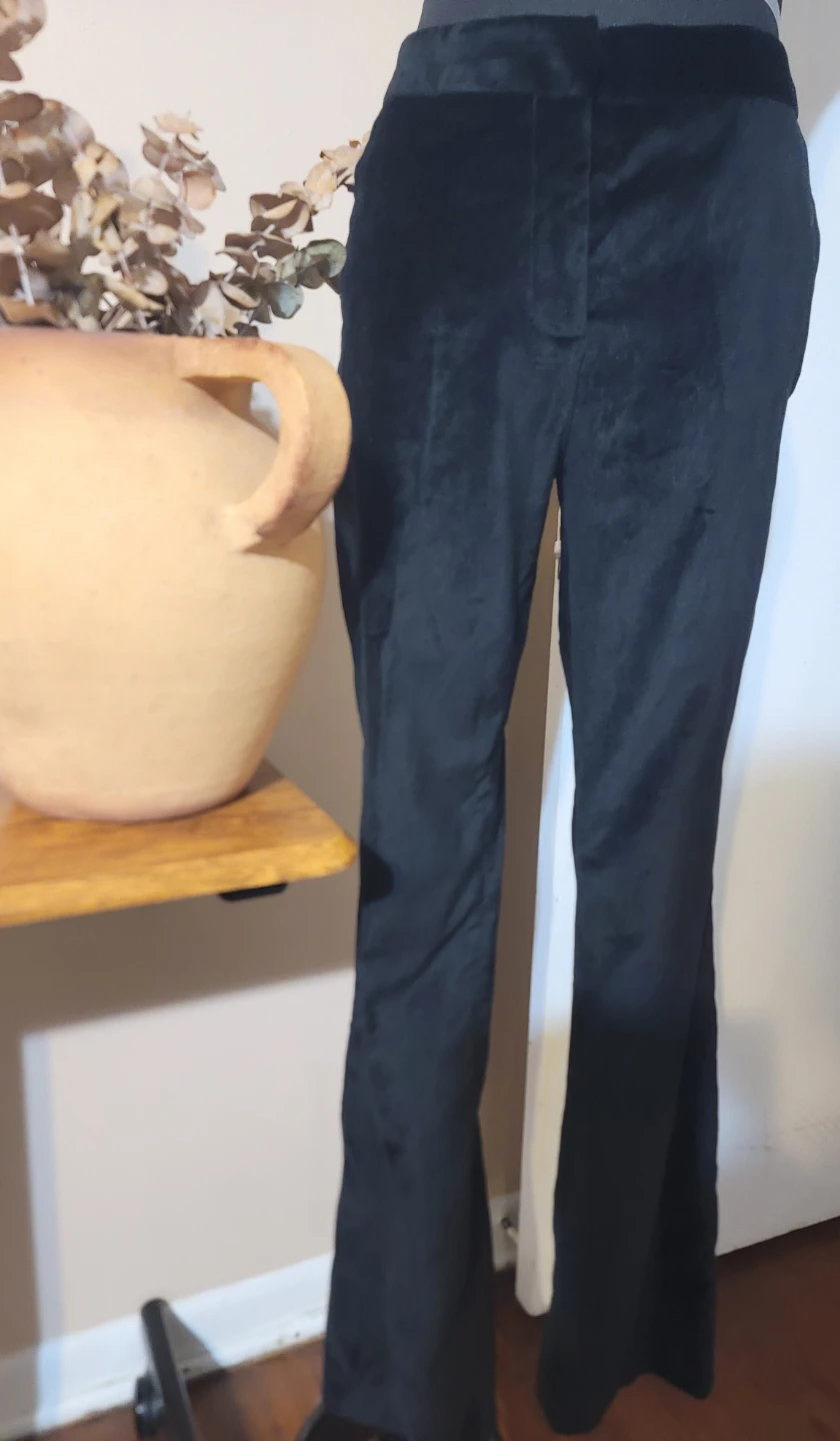 Isaac Mizrahi Target Black Velvet Trousers Cottonblend EUC Sz 8