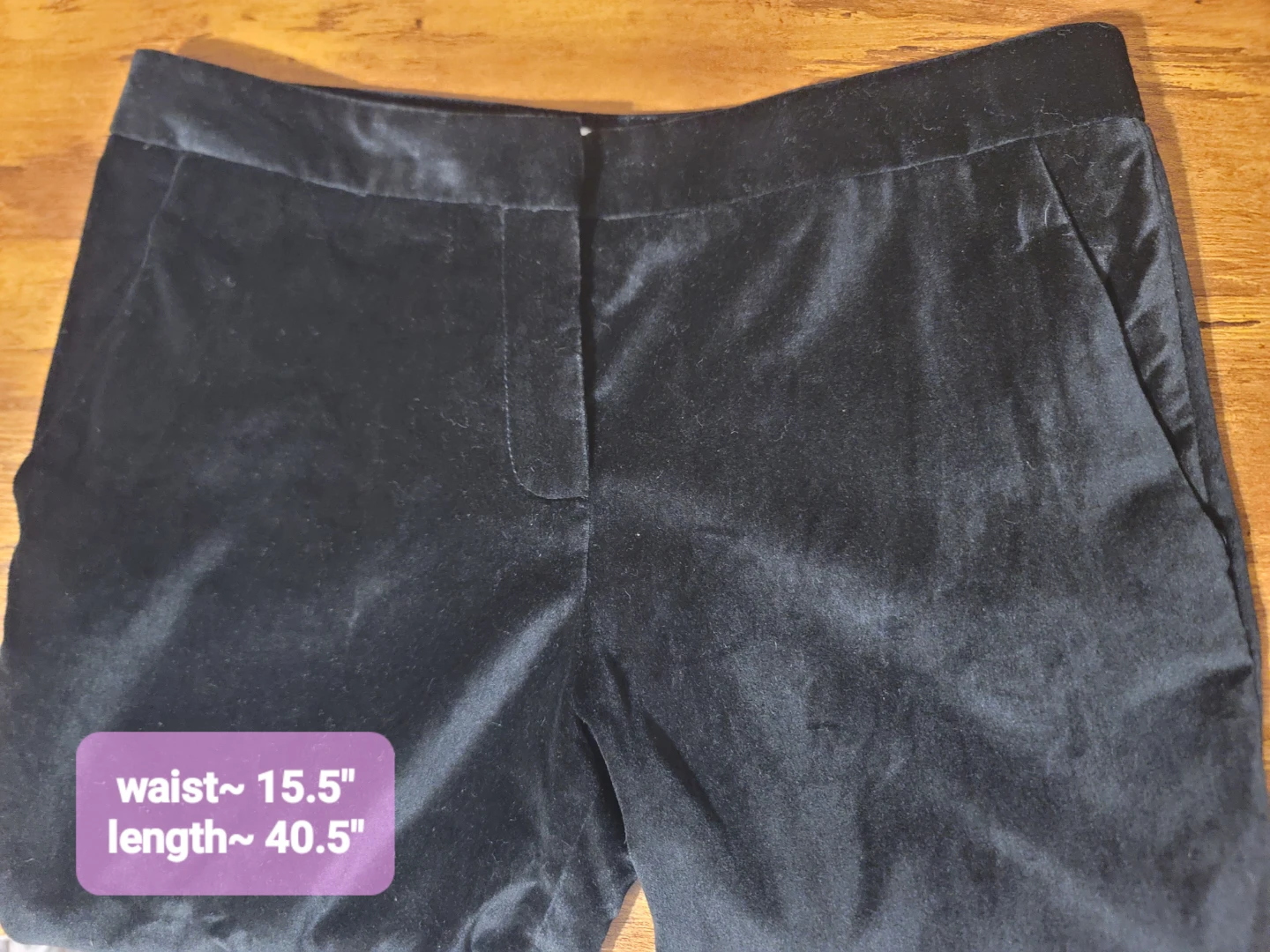 Isaac Mizrahi Target Black Velvet Trousers Cottonblend EUC Sz 8 - photo 3