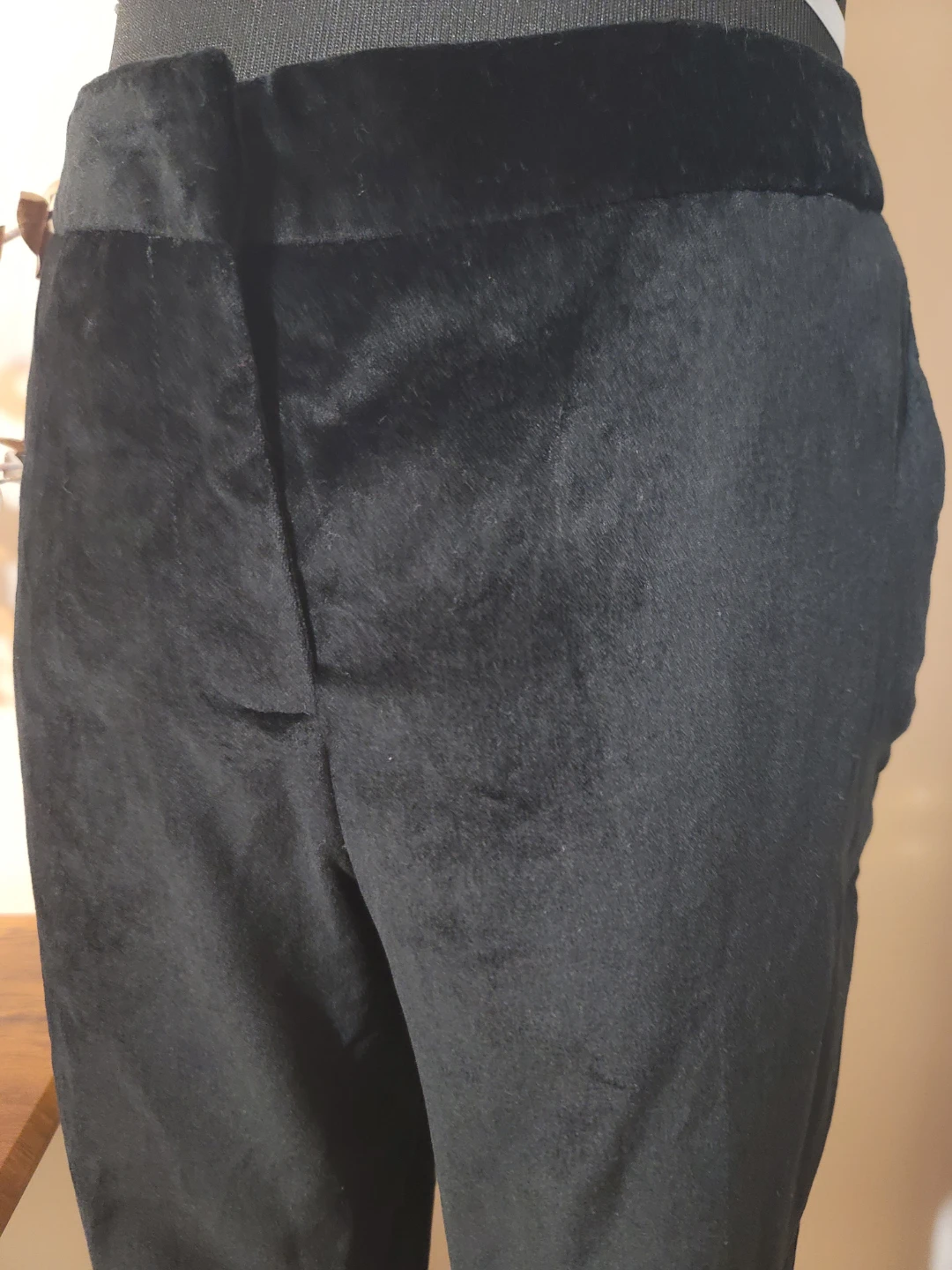 Isaac Mizrahi Target Black Velvet Trousers Cottonblend EUC Sz 8 - photo 5