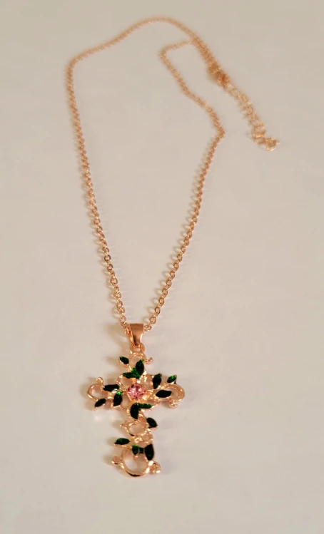 Leaf Cross Necklace