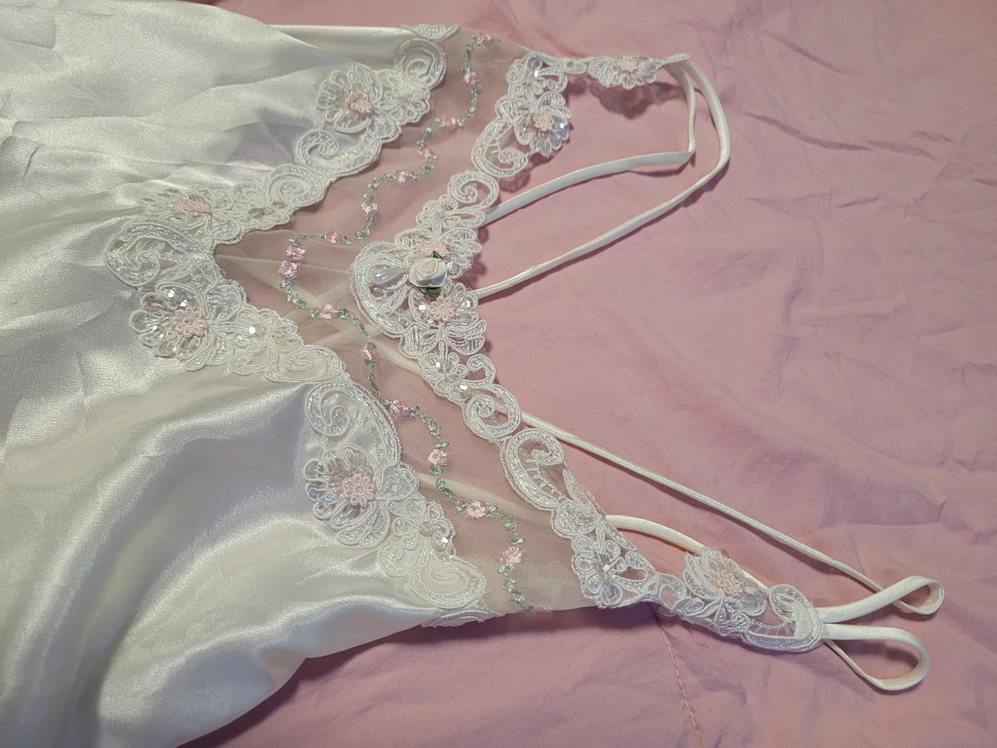 Vintage slip with details - photo 2
