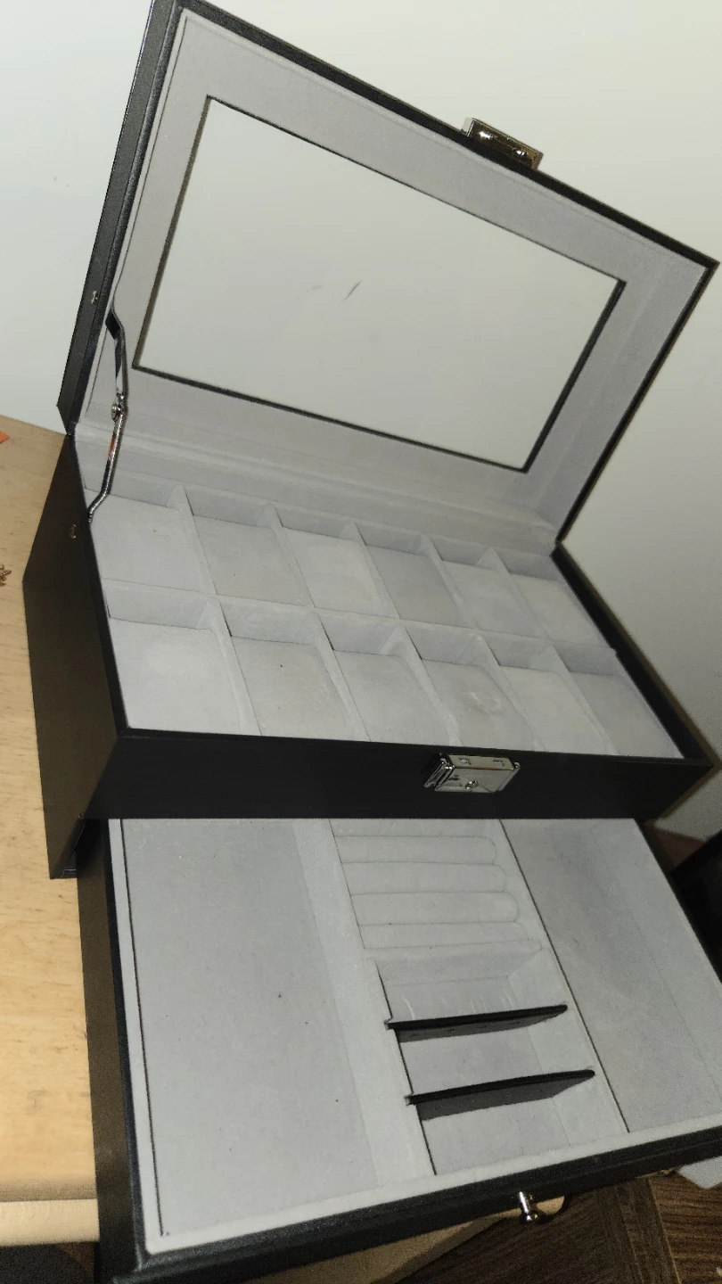 SONGMICS 12 Watch Display Case with Drawer - photo 3