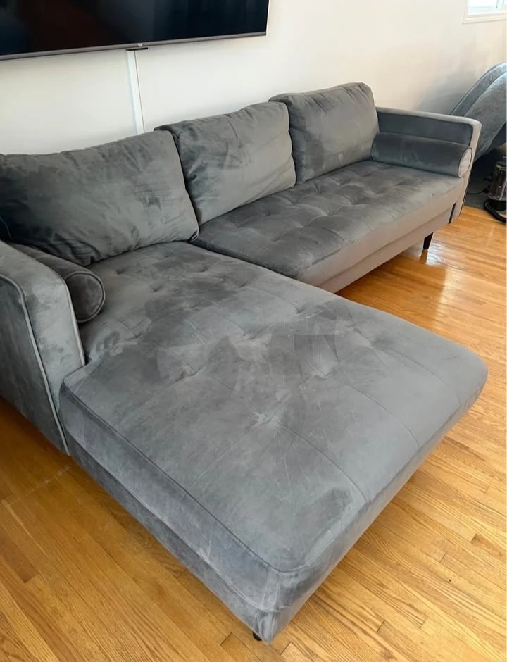 Grey Sectional Couch micro fiber