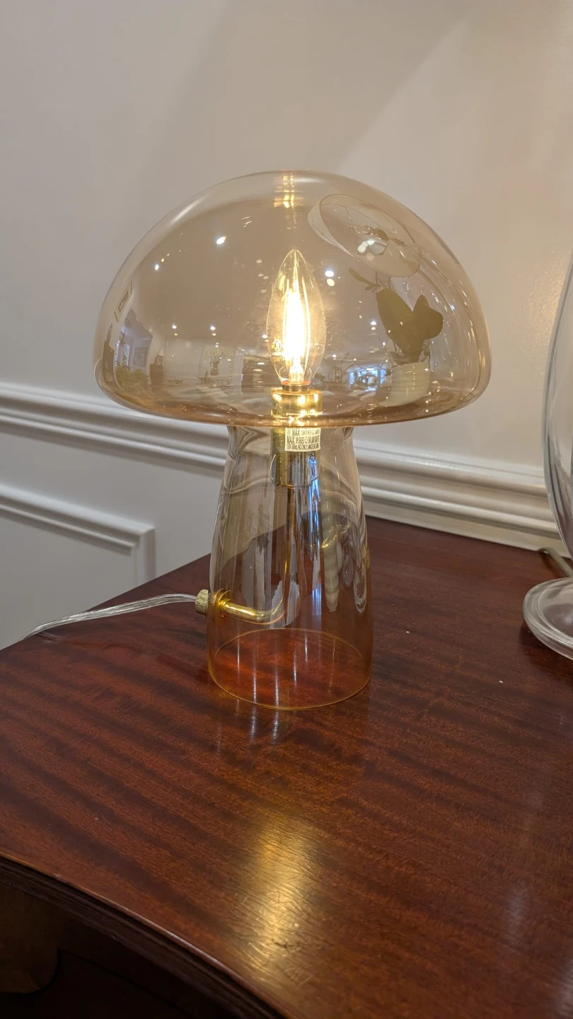 Mushroom Fungo Style Table Lamp, Glass