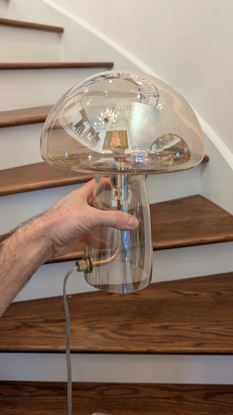 Mushroom Fungo Style Table Lamp, Glass - photo 4