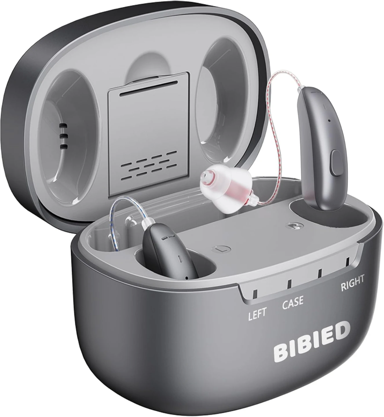BIBIED Rechargeable Hearing Aids with Charging Case
