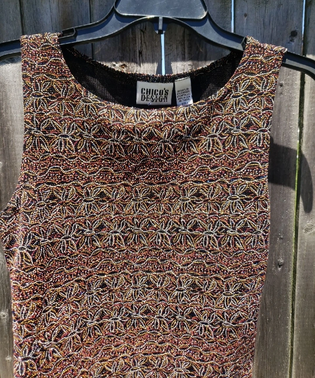 Chico's Design Beaded Knit Tank Top Size 1 - photo 3