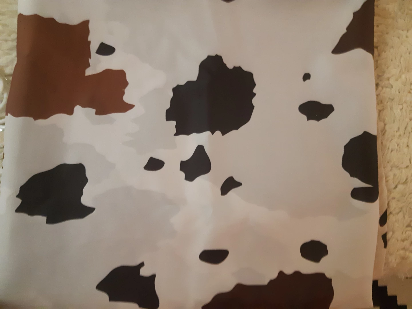 Cow Print fabri  Shower Curtain with Rings - New - photo 3