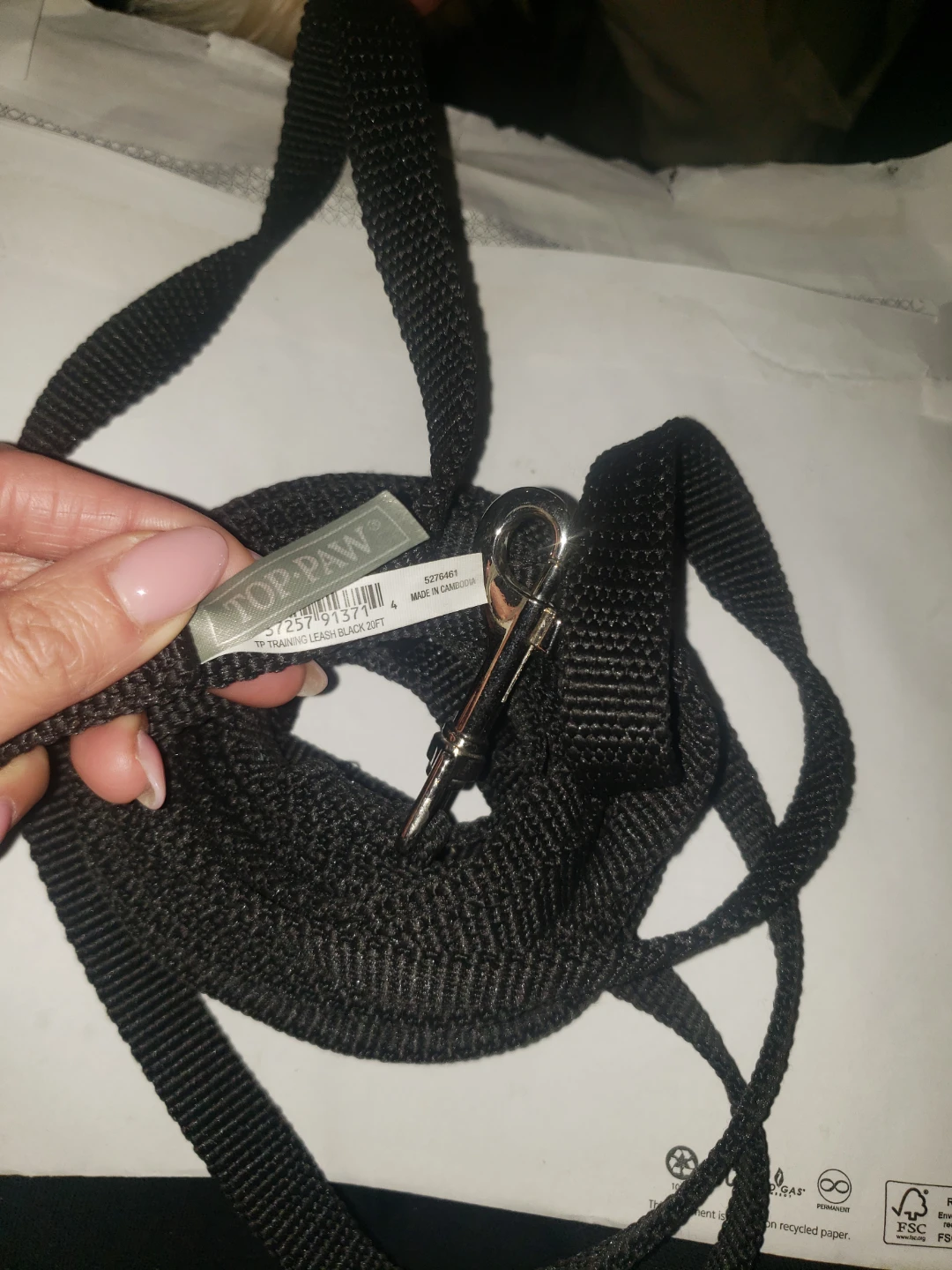 Top Paw Training Leash - Black, 20ft never used