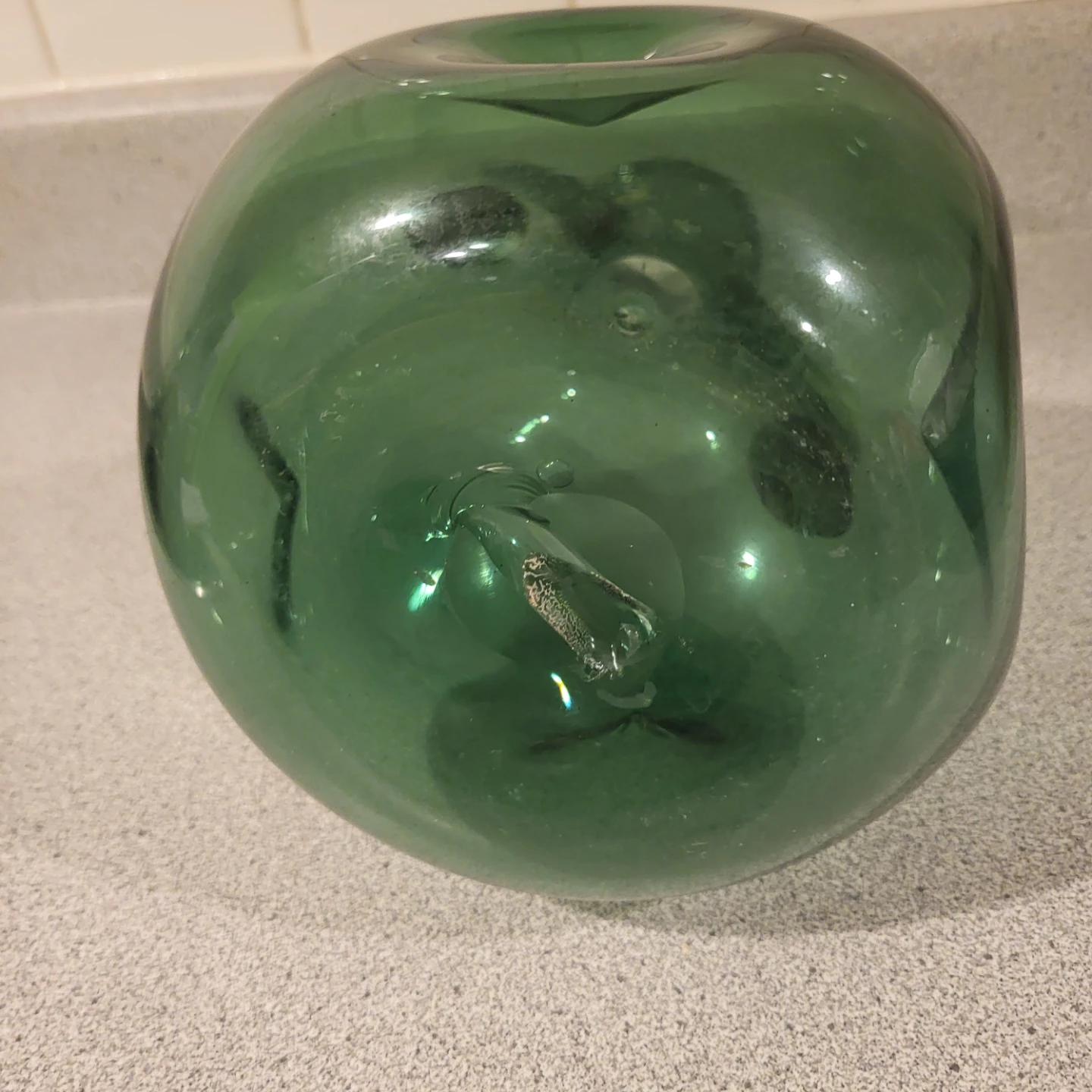 Green Glass Vase with Handles - Made in Italy - photo 3