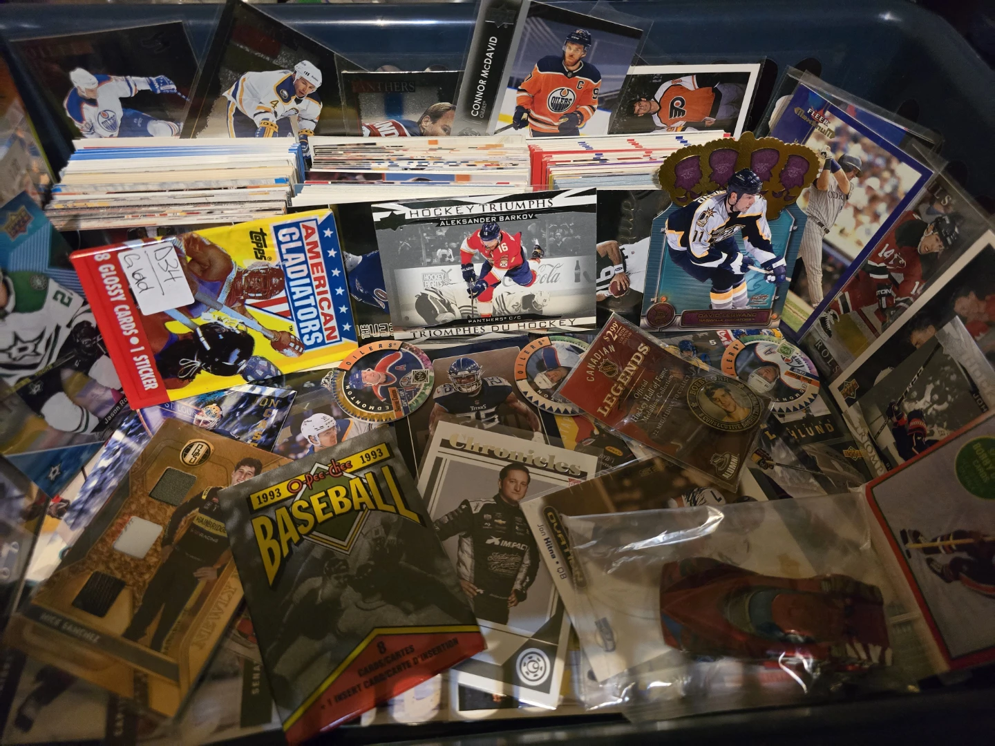 Assorted Hockey and Football Trading Cards