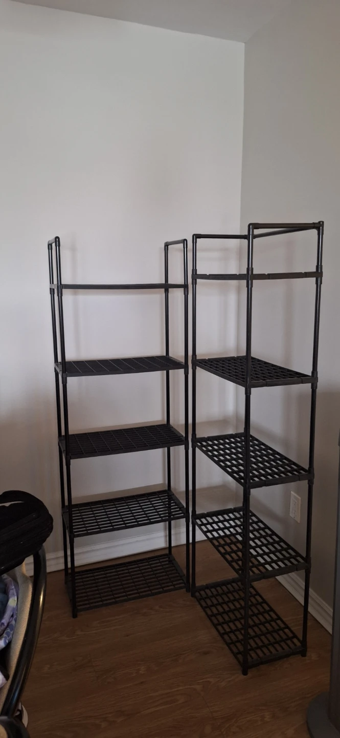 Set of 2 Black 5-Tier Shelving Units - photo 2