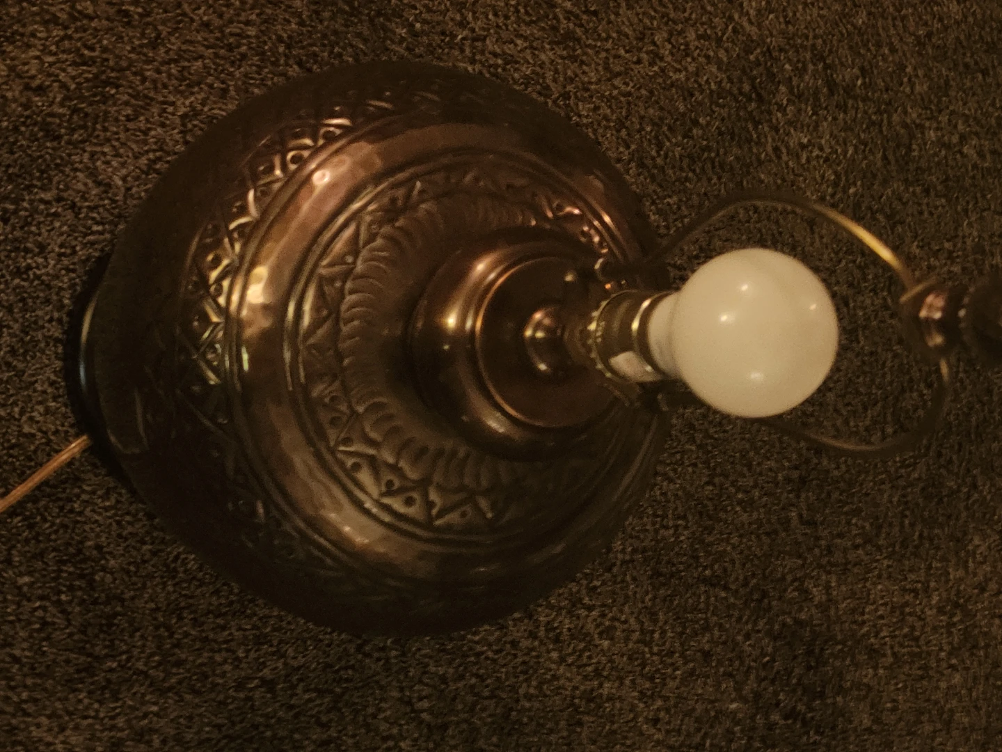 Pair of vintage Hammered copper Lamps - photo 5