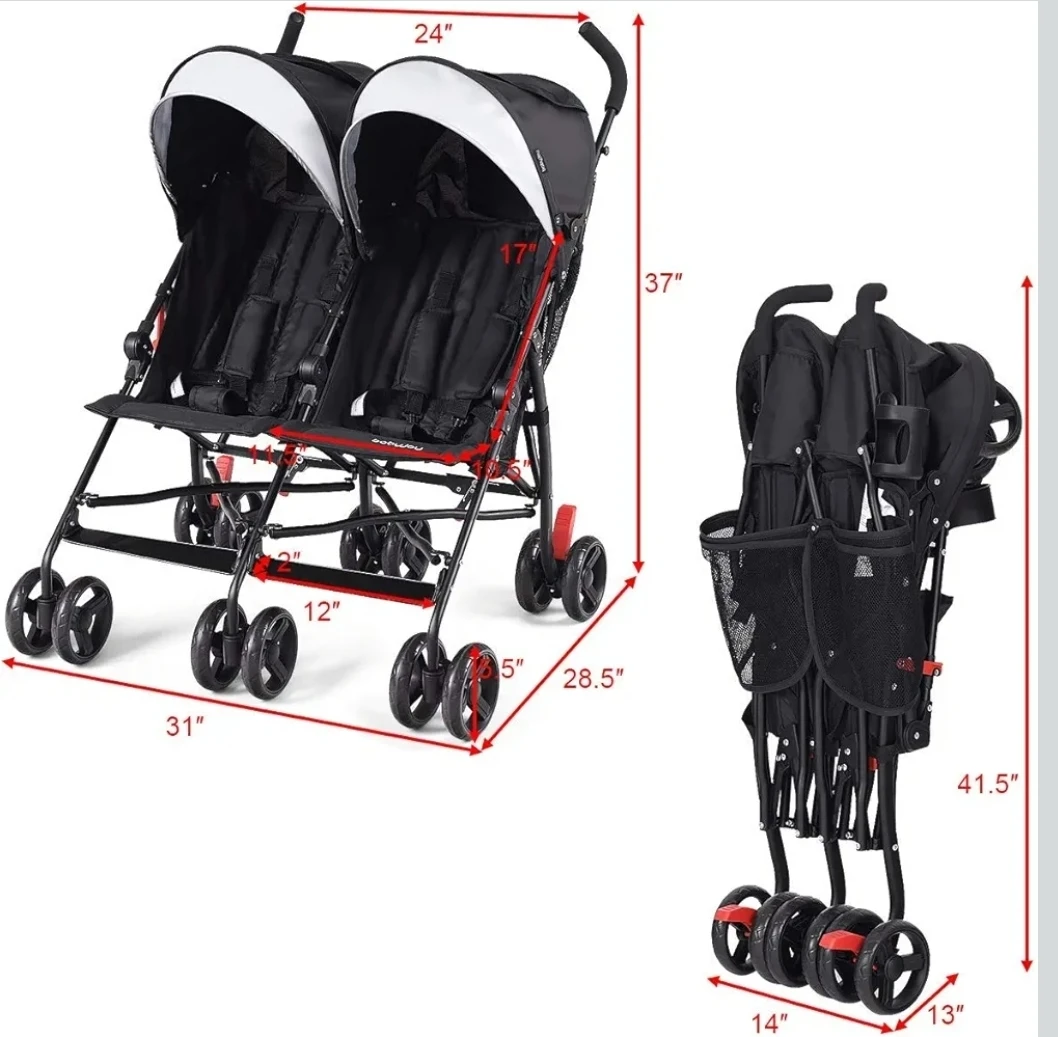 BabyJoy Double Stroller - Lightweight & Flexible - photo 3