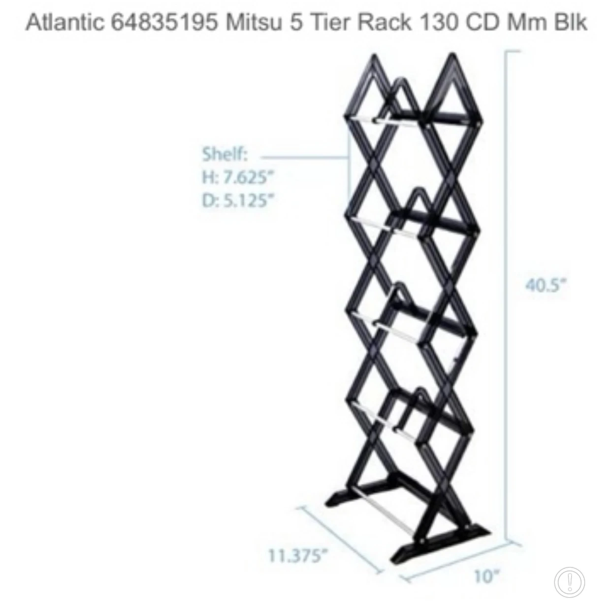 Atlantic Mitsu 5-Tier CD Rack - Black 🥕 - photo 4
