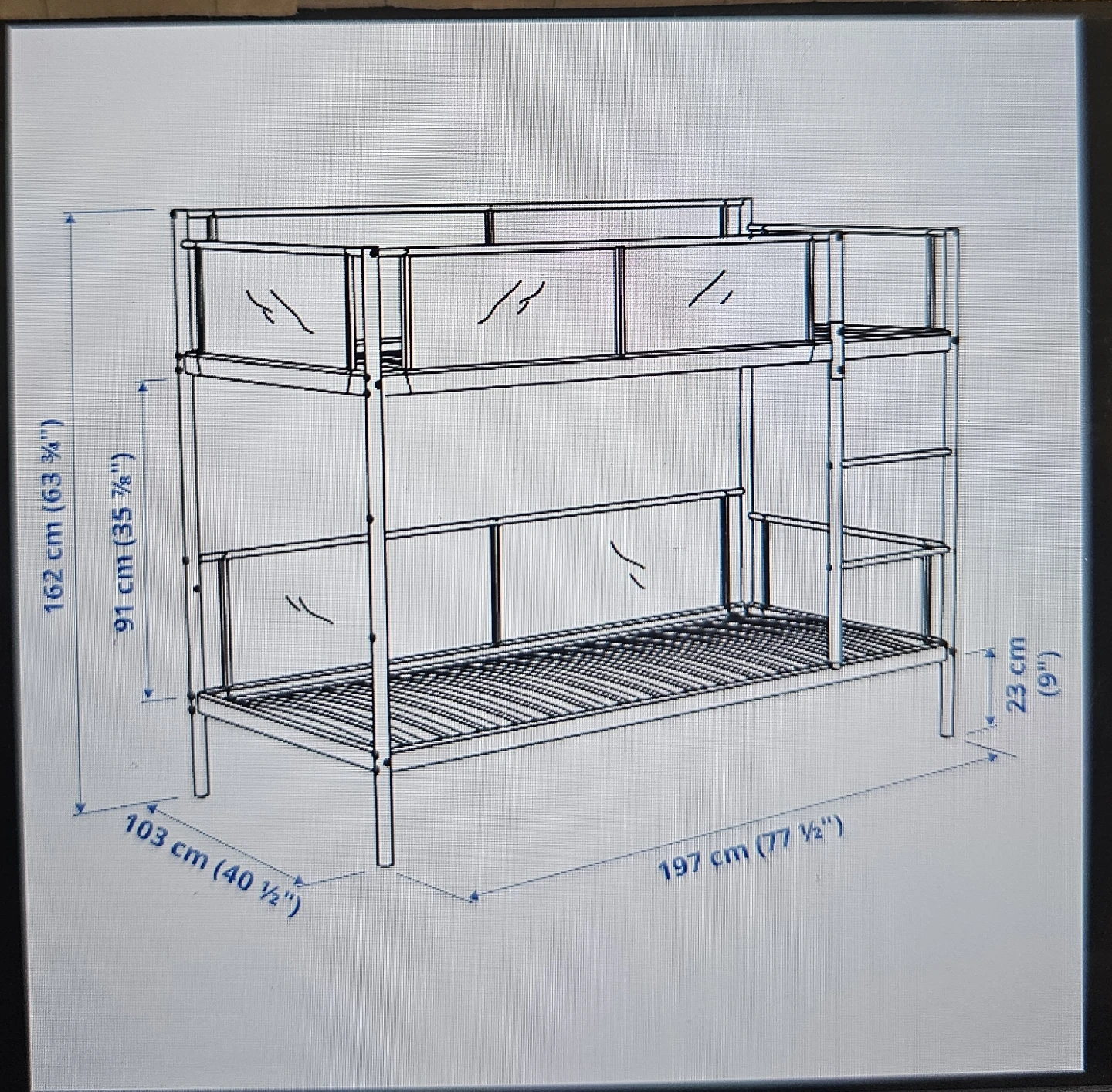 IKEA VITVAL Bunk Bed Frame - White/Grey
